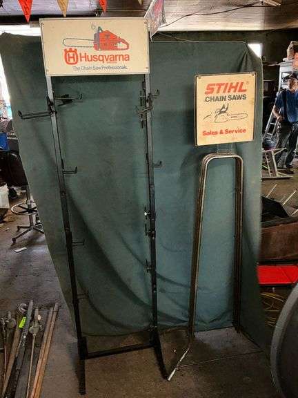 Stihl and Husqvarna chainsaw display racks image