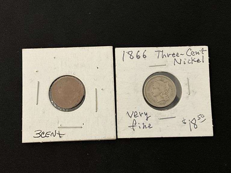 1855 and 1866 Three-Cent nickels image