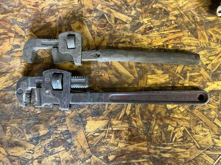 Assorted pipe wrenches image