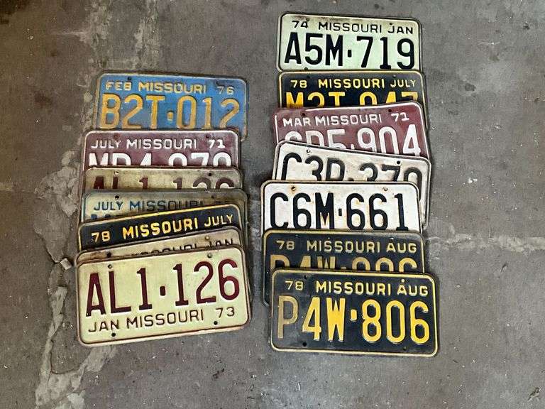 1970's Missouri license plates image