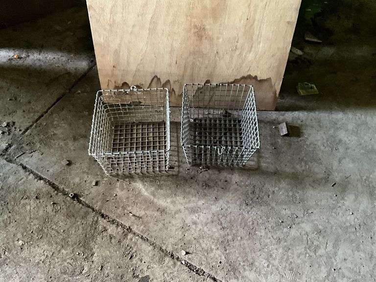 Pair of wire gym baskets image