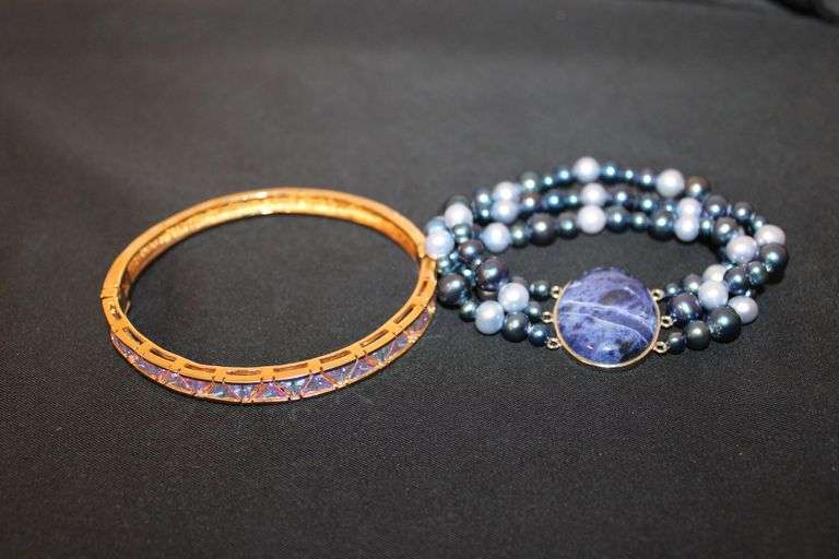Gold over sterling  bangle bracelet image