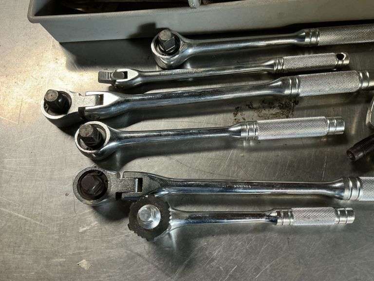 Napa tool box with New Britian 1/2" drive 3/8" drive ratchets and breaker bars image