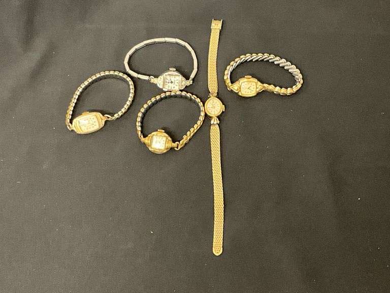 Ladies wrist watches, Elgin, Helbros and Bulova image