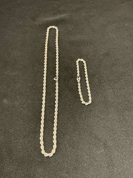 20" rope chain and matching 8" bracelet image