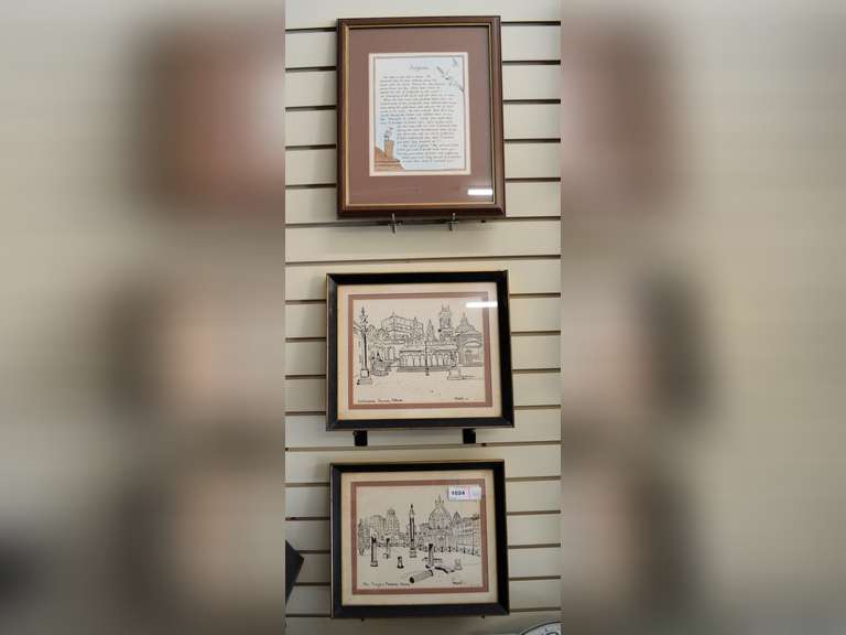 THREE WALL ART - 1 TO MORI BLACK & WHITE FRAME 13 1/2" X 12"; 1 FOOTPRINTS POEM FRAMED 14" X 16"; 1 FOOTPRINTS POEM FRAMED