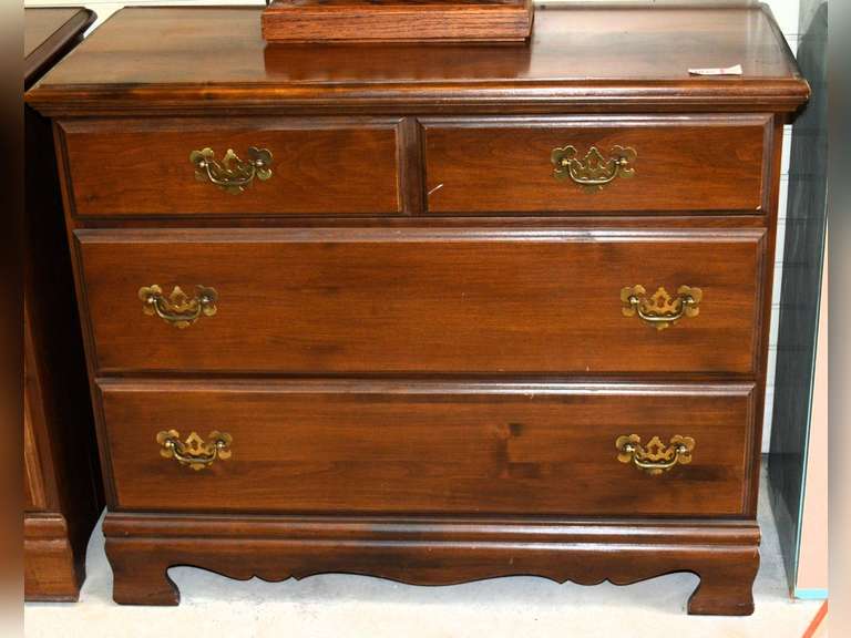 SMALL WOODEN CHEST WITH THREE DRAWERS 18" D X 33" H X 40" W