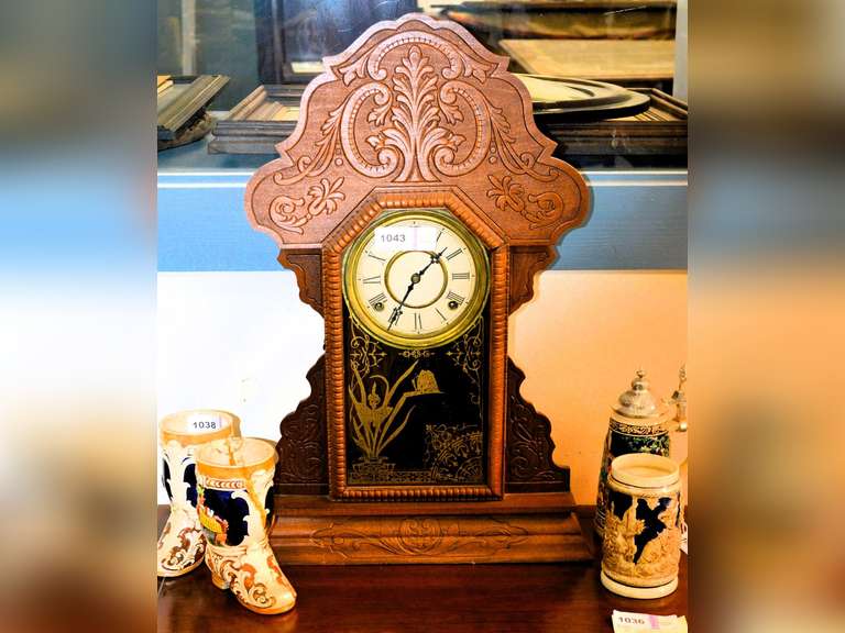 ANTIQUE OAK KITCHEN CLOCK SESSIONS 24" H X 15" W X 5 1/2" D