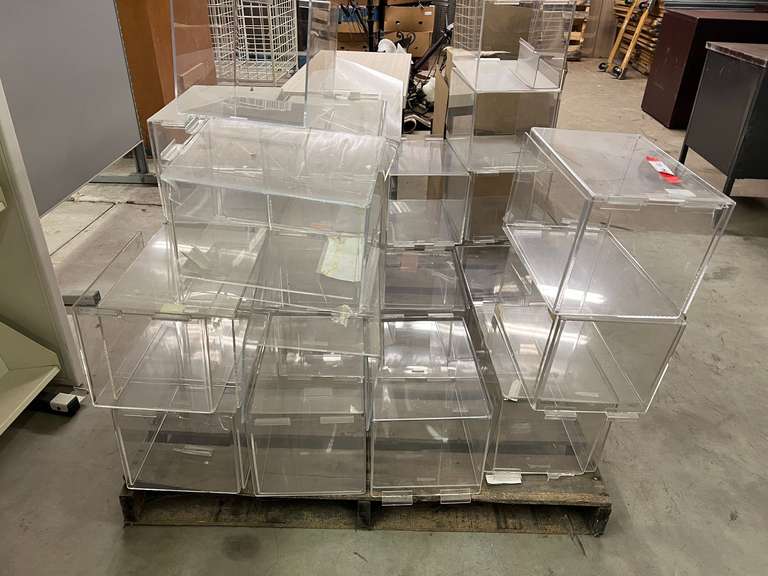 C… ACRYLIC BINS FOR SLAT BOARD DISPLAY, SEE PICTURES FOR DETAILS. L.W