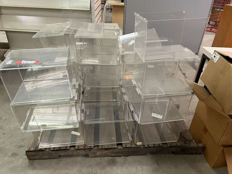 C… ACRYLIC BINS FOR SLAT BOARD DISPLAY, SEE PICTURES FOR DETAILS. L.W