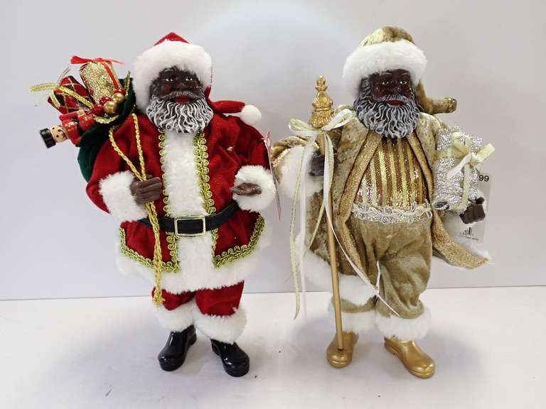Two Santa Claus Christmas Figures image