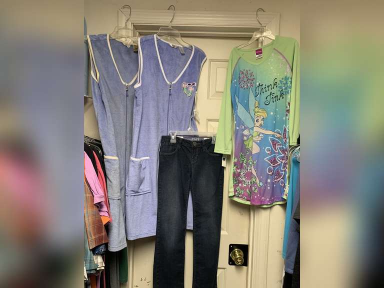 NEW KIDS SIZE 10 GAP KIDS JEANS, TINKERBELL GOWN & 2 LADIES TERRY CLOTH BATHING SUIT COVERUPS - UP MASTER CLOSET 2 image