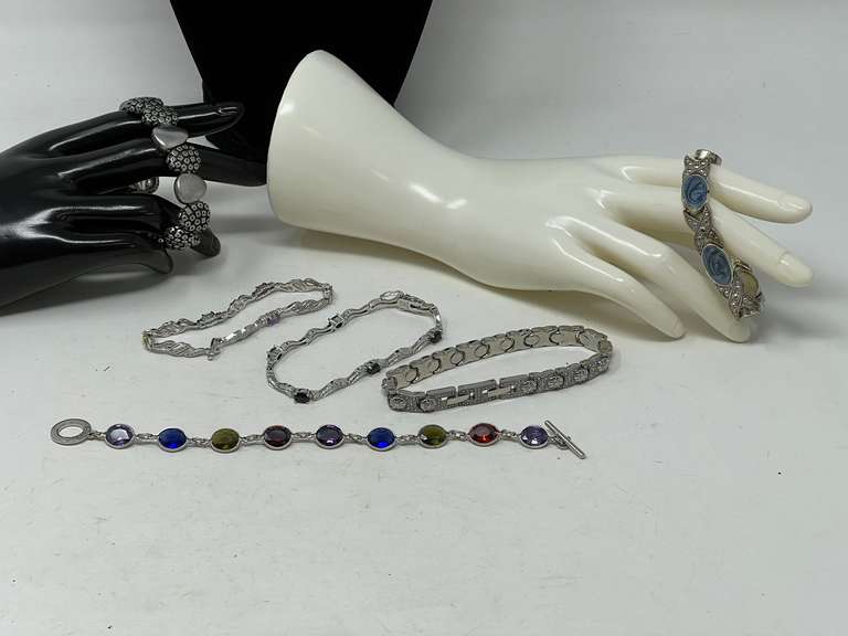 Ladies dressy fashion bracelets, six pieces, see pictures for details. image