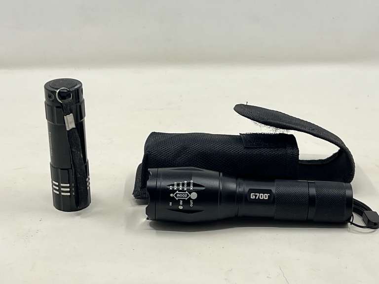 DEN… Small metal flashlights, two pieces, comes with belt storage case, see pictures for details. image