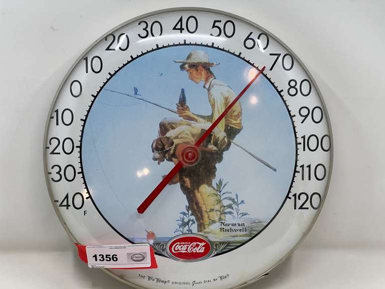 DEN… True Temp jumbo dial thermometer with a Norman Rockwell Coca-Cola advertisement, see pictures for details. image
