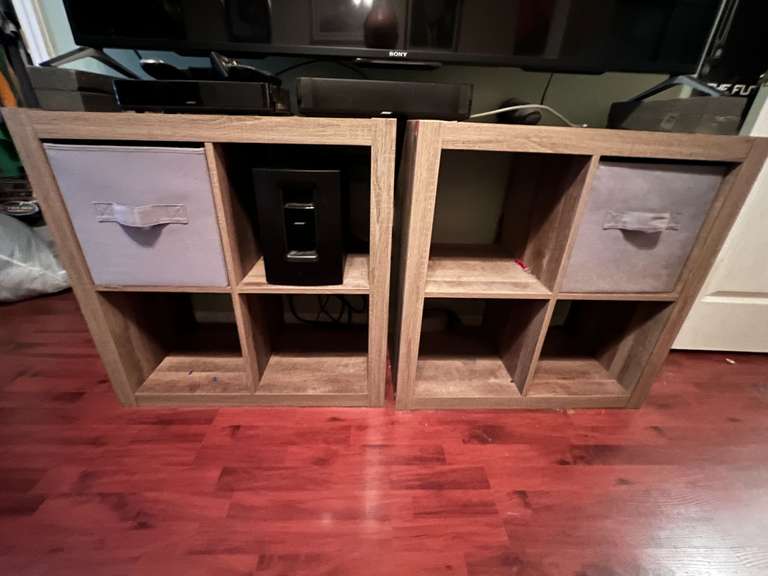 BR2…Cube storage organizers, set of two, items may be shown in pictures and are sold in separate lots, see pictures for details. image