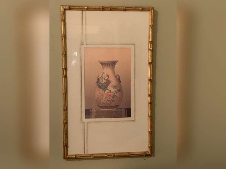 PAIR NICELY FRAMED/MATTED POTTERY PRINTS 15X25 - UP BED 2 image