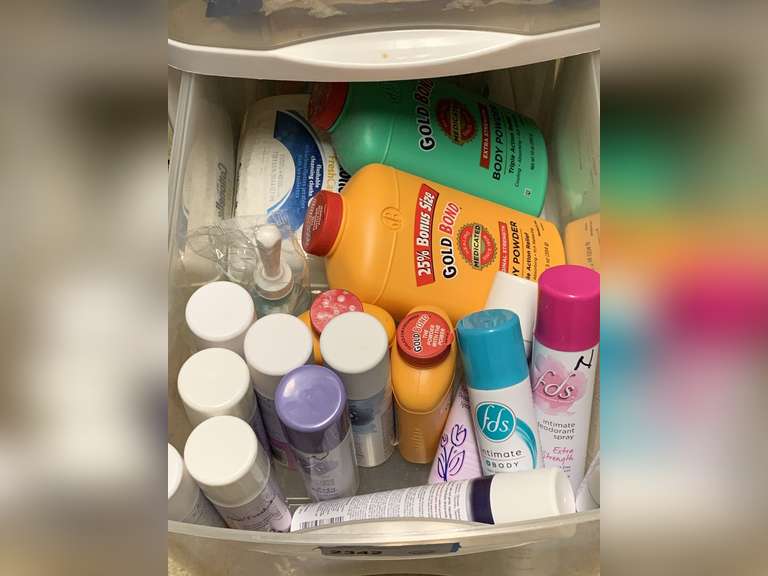 DRAWER FULL OF FEMININE INTIMATE DEODORANT SPRAY, GOLD BOND POWDER & MORE - UP MASTER CLOSET 2 image