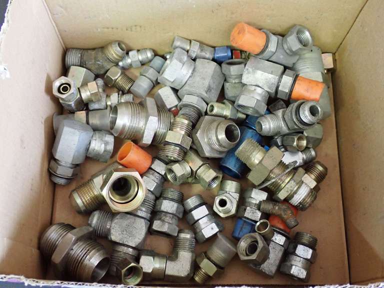 Box Lot of Various Hydraulic Fittings image