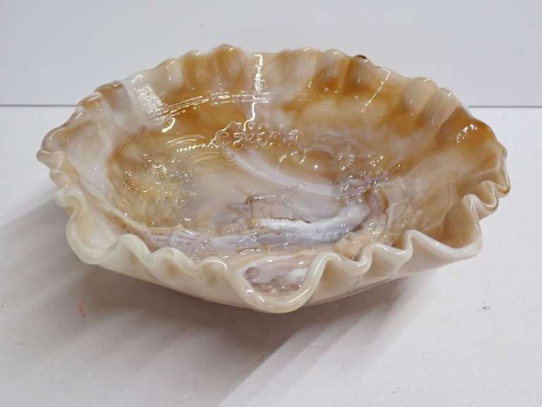 Imperial Slag Glass Windmill Ruffled Bowl image