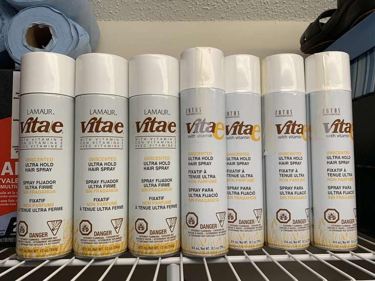 3 NEW CANS LAMAUR VITAE HAIRSPRAY (12 OZ) & 4 NEW CANS ZOTOS VITA HAIRSPRAY (10.5 OZ) - UP MASTER CLOSET 2 image