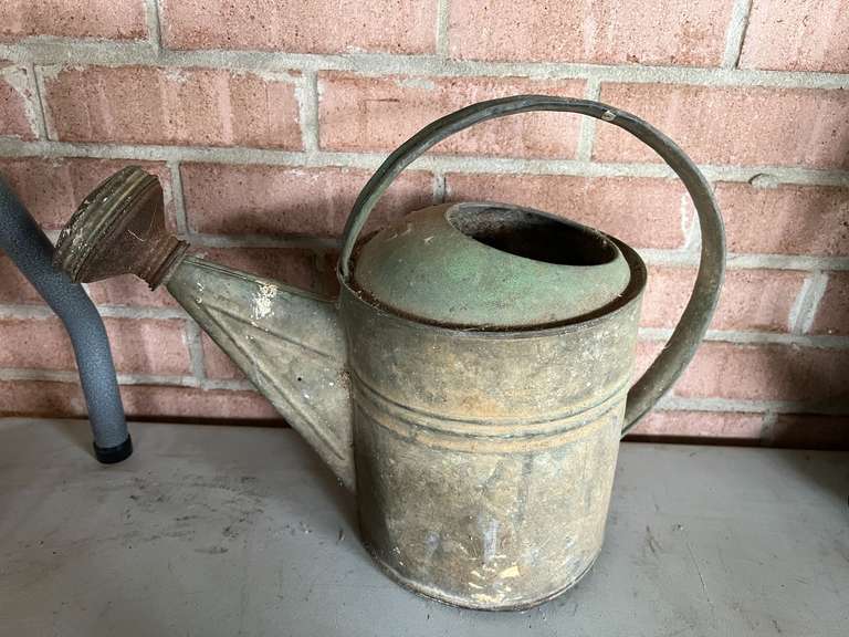 Vintage galvanized watering can, see pictures for details. image