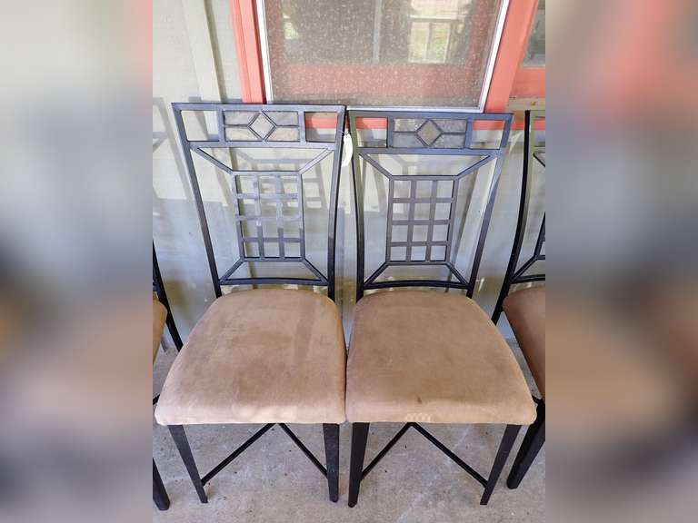 Metal Dining Chairs with Upholstered Seats image