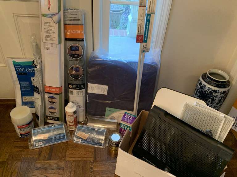 BOX FULL OF VENT COVERS, WOOD PUTTY & MORE - FOYER image