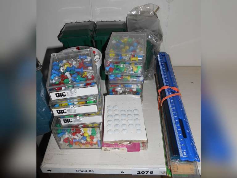 THUMB TACKS & RULERS - ROOM 19, SHELF 4A image