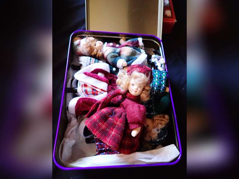 Box of Miniature Porcelain Dolls image