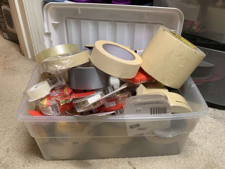 CRATE FULL OF ASSORTED TAPE (CRATE W/ LID INCLUDED) - UP MASTER CLOSET 2 image