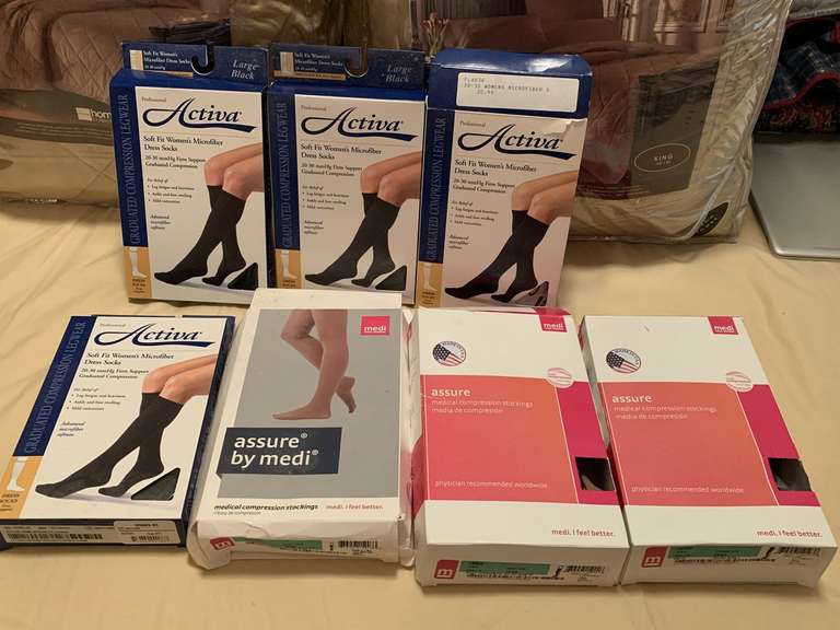 DRAWER FULL OF NEW COMPRESSION STOCKINGS & MORE - UP BED 2 image