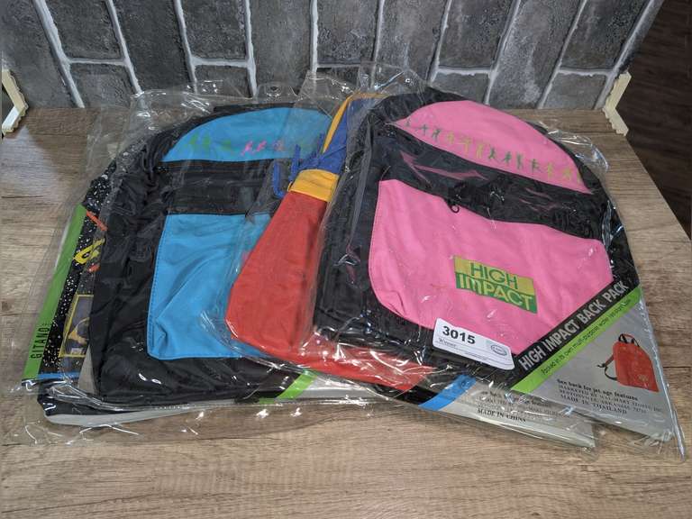 FIVE FACTORY SEALED HIGH IMPACT BACKPACKS image