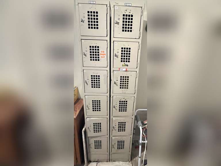 Laundry… Two banks of small lockers, with six lockers each, some content, see pictures for details. image