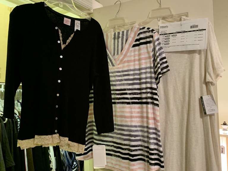 LADIES TOPS - 9 SIZE XL (MOSTLY NEW W/ TAGS) - UP BED 2 CLOSET image