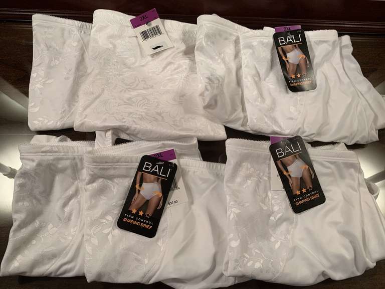 7 PAIR NEW WHITE 2XL/9 SHAPING BRIEFS - UP MASTER BED image