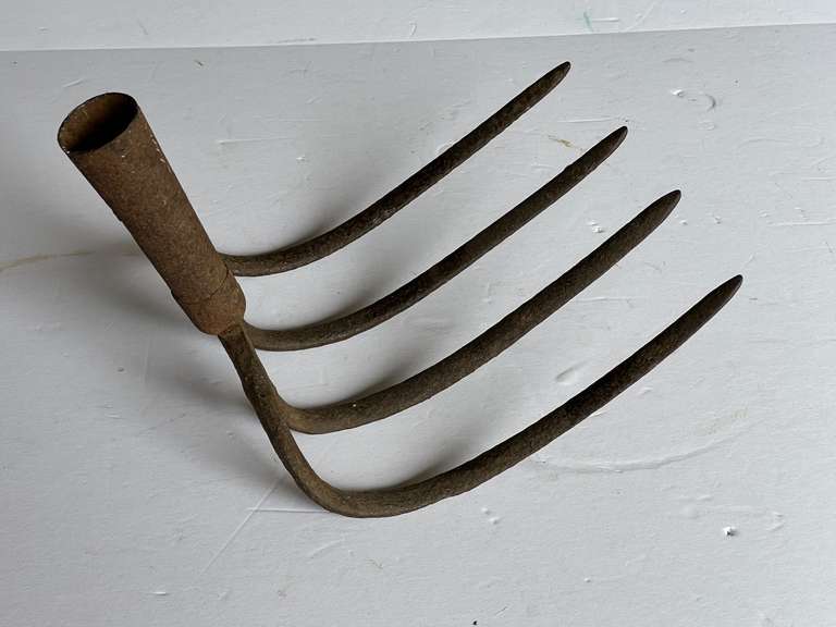 Vintage four tine digging fork/cultivator, see pictures for details. image