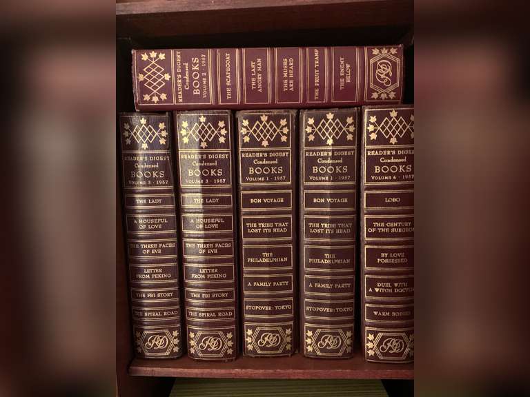 6 FIRST EDITION 1957 READER'S DIGEST HARDBACK BOOKS - LIVING ROOM image