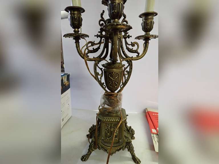 Ornate Metal Electric Candelabra Lamp image