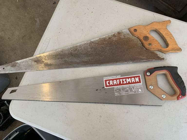 2 HAND SAWS (1 CRAFTSMAN) - GARAGE CLOSET image