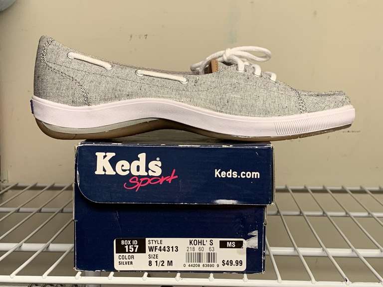 NEW KEDS SILVER MESH TENNIS SHOES SIZE 8 1/2M - UP MASTER CLOSET 2 image