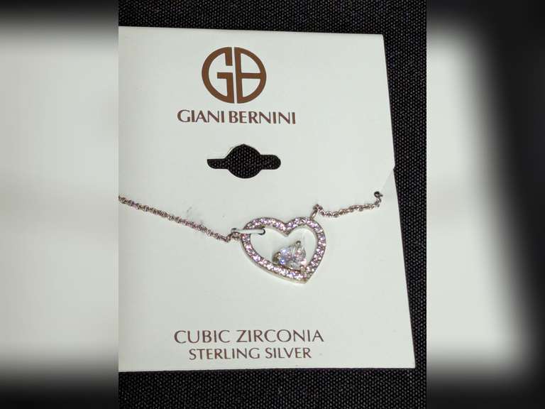 Giani Bernini Sterling Silver CZ Heart Necklace image