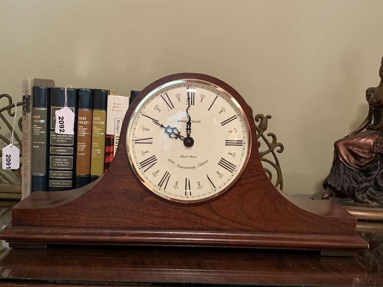HOWARD MILLER 69TH ANNIVERSARY EDITION MANTEL CLOCK WITH DUAL CHIMES - UP BED 2 image