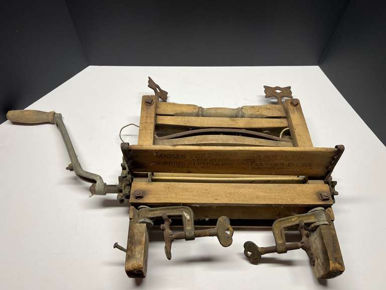 DEN… Vintage/antique wooden portable ringer, see pictures for details. image