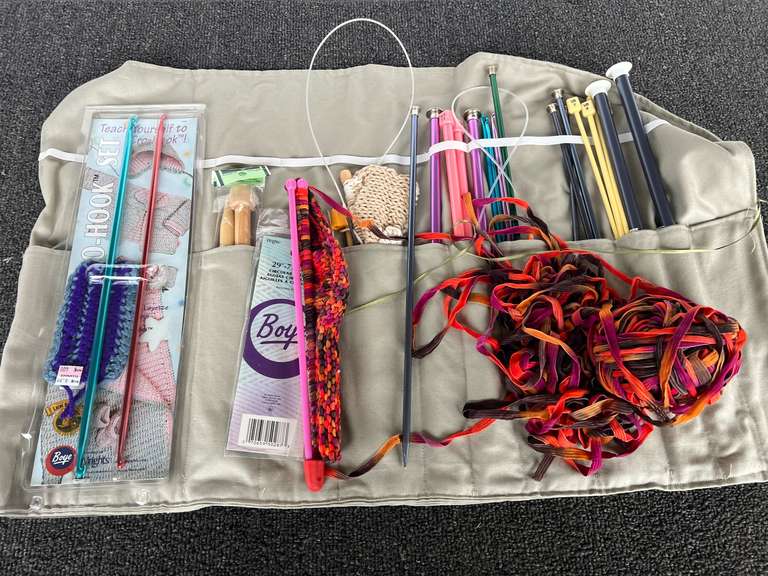 Cro-Hook set and other assorted needles, comes with storage, see pictures for details. image