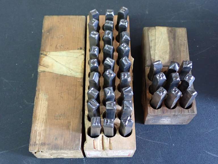 Metal Letter Stamp Set in Wooden Cases image