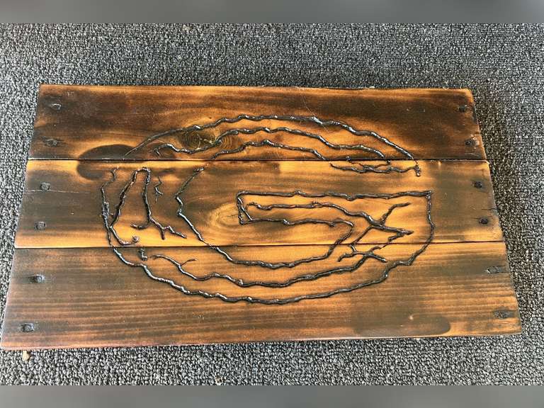 G bulldog wall decor, the G is burned into the wood, see pictures for details. image