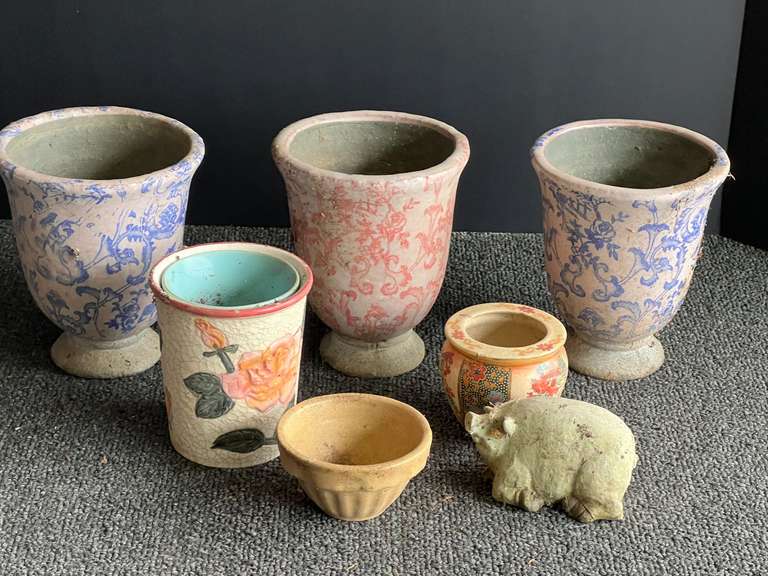 Assortment of decorative small planters, see pictures for details. image