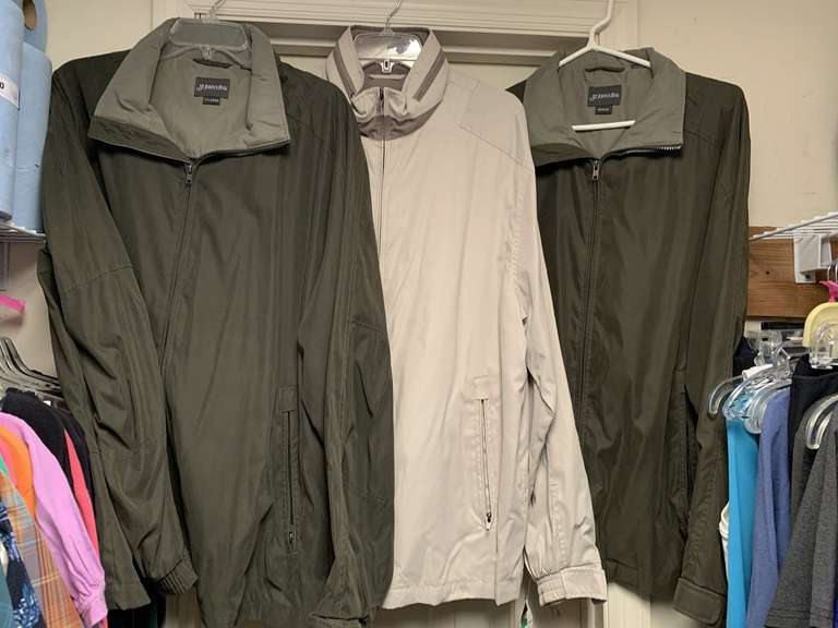 3 MEN'S JACKETS (MED, LARGE, XL - 2 NEW W/ TAG) - UP MASTER CLOSET 2 image