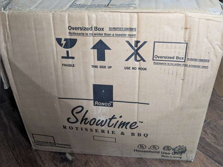 VINTAGE SHOWTIME ROTISSERIE AND BBQ WITH ACCESSORIES AND ORIGINAL BOX image